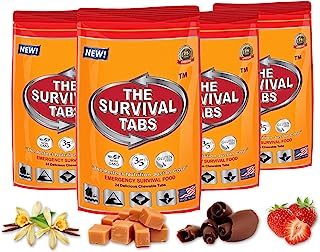 Book Cover THE SURVIVAL TABS 8-Day Food Supply 96 Tabs Emergency Food Replacement Disaster Preparedness for Earthquake Flood Tsunami Gluten Free & Non-GMO 25 Years Shelf Life Long Term Food Storage-Mixed Flavor