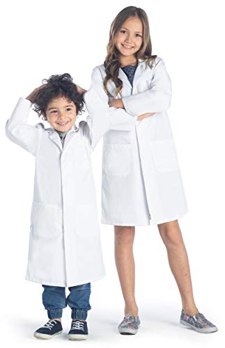 Book Cover Dr. James Durable Kids Lab Coat with Safety Snap Buttons Age 6-8 White