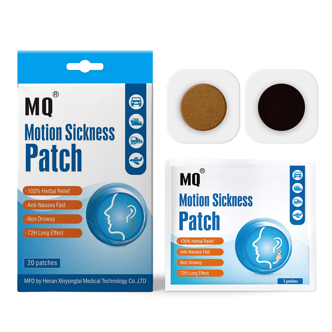 Book Cover MQ Motion Sickness Patch, 20 Count 20 Count (Pack of 1)