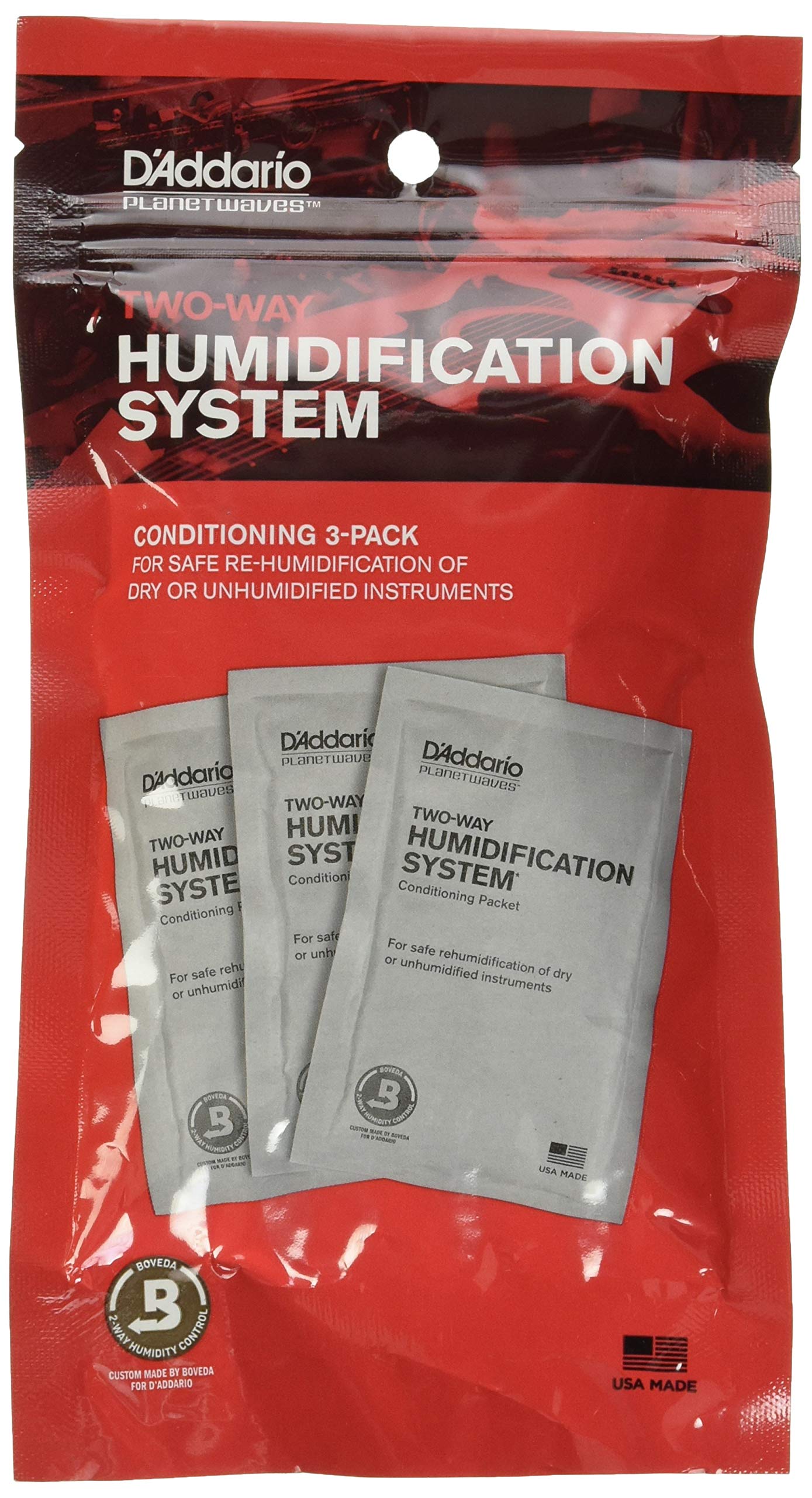 Book Cover D'Addario Guitar Humidifier Packs - Two-Way Humidification System Conditioning Packets - For Restoring to Proper Guitar Humidification Level - 3 Restore Conditioning Packets Restore Conditioning Packets - 3-pack
