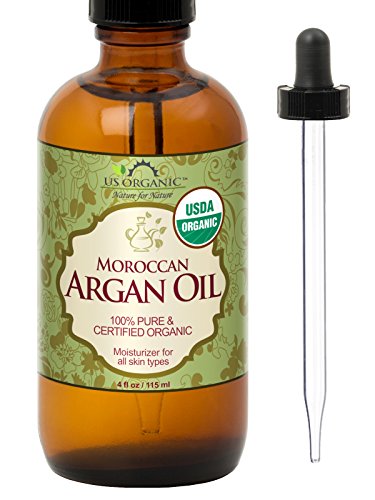 Book Cover US Organic Moroccan Argan Oil, USDA Certified Organic,100% Pure & Natural, Cold Pressed Virgin, Unrefined, Origin_Morocco (4 oz (115 ml))