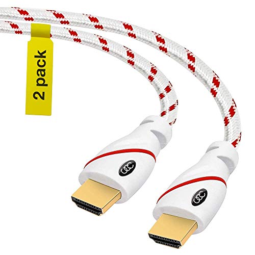 Book Cover HDMI Cable 6 ft - 2 Pack - High Speed 4k - Supports Ethernet, Ultra HD, HDR Video Bandwidth 18Gbps - Audio Return Channel - HDCP 2.2 Compliant - 6 Feet (1.8 Meters) hdmi Cord 6ft