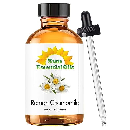 Book Cover Sun Essential Oils 4oz - Chamomile (Roman) Essential Oil - 4 Fluid Ounces
