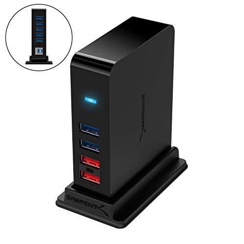 Book Cover Sabrent 7 Port USB 3.0 HUB + 2 Charging Ports with 12V/4A Power Adapter [Black] (HB-U930)