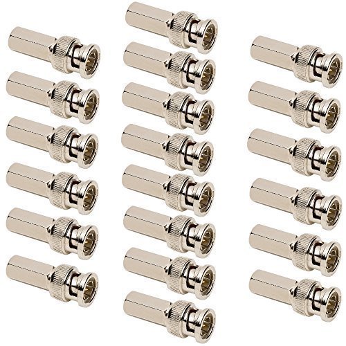 Book Cover Omall (TM) 20PCS BNC Male Twist-on Coax Coaxial Connector for CCTV Security Camera