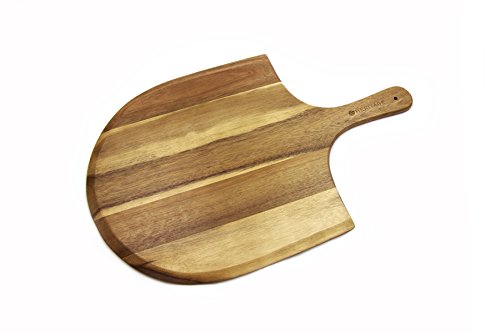 Book Cover Heritage Acacia Wood Pizza Peel, Luxury Paddle for Baking Homemade Pizza and Bread, Great for Cheese Board, Platter, Charcuterie Board
