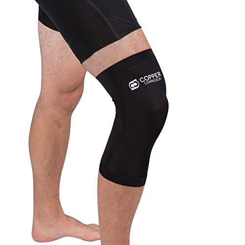 Book Cover Copper Compression Recovery Knee Sleeve - Guaranteed Highest Copper Content with Infused Fit. Best Copper Knee Brace for Men and Women. Wear to Support Stiff + Sore Muscles + Joints (Large)