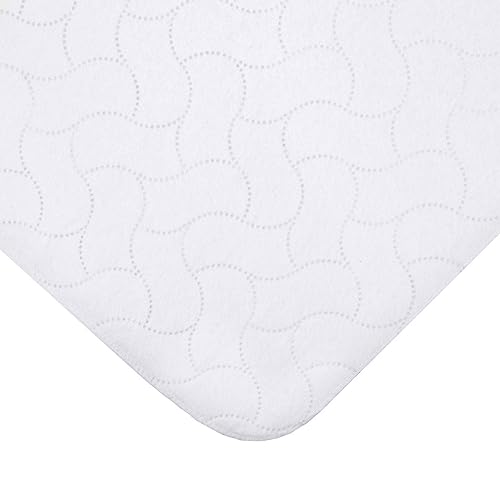 Book Cover American Baby Company Waterproof Reusable Embossed Quilt-Like Flat Crib Protective Mattress Pad Cover for babies, adults and pets, White