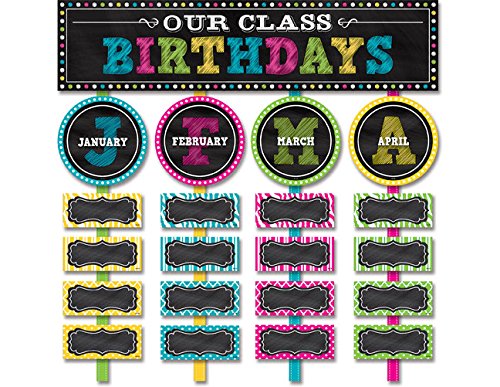 Book Cover Teacher Created Resources Chalkboard Brights Our Class Birthdays Mini Bulletin Board (5506)