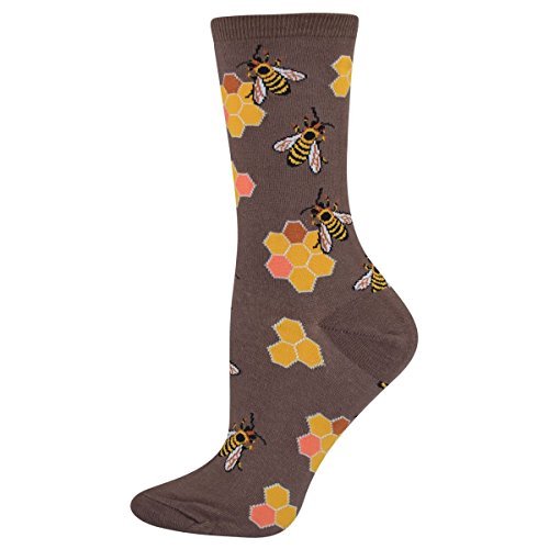 Book Cover Socksmith Womens Socks Busy Bees Crew Brown 1pair