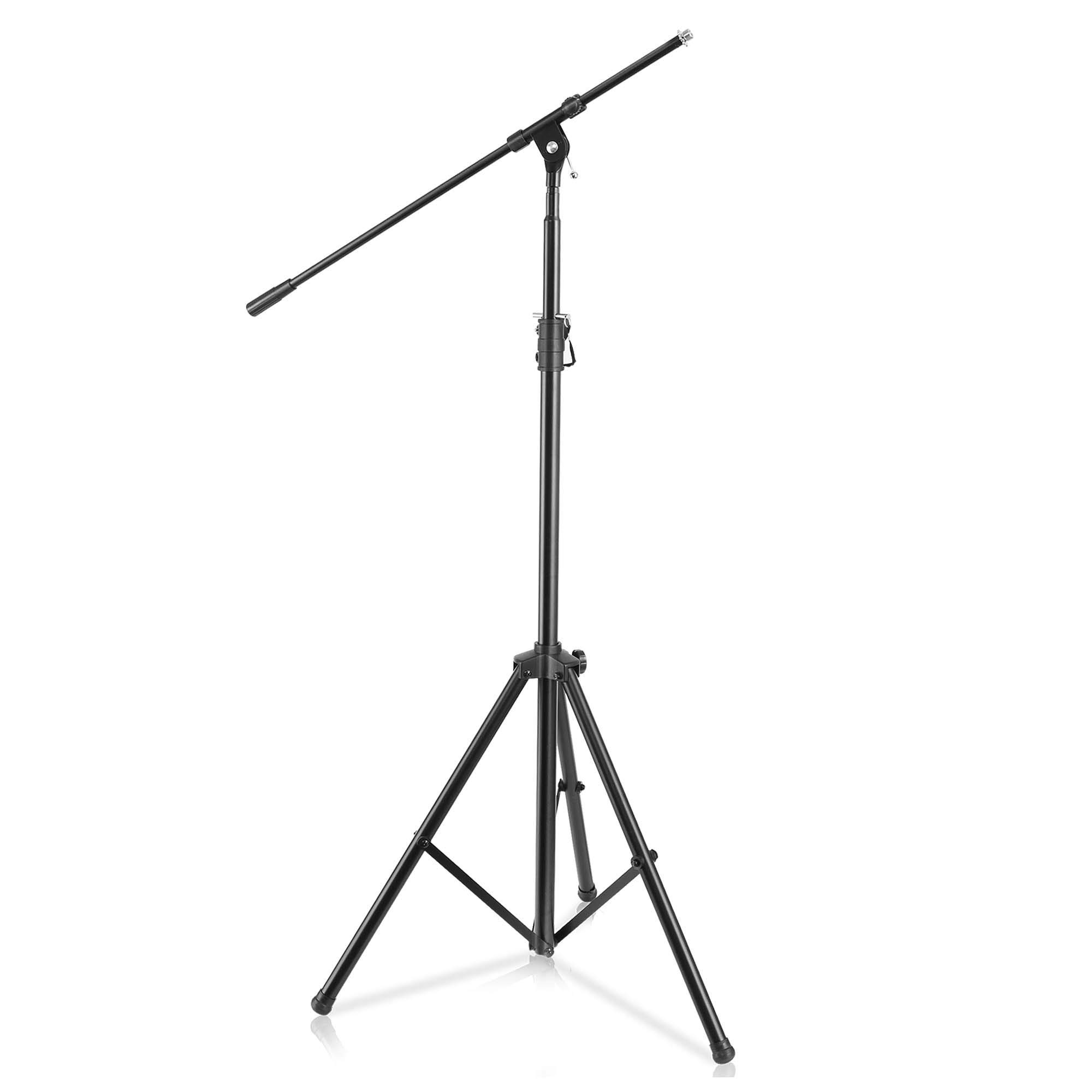 Book Cover Pyle Heavy Duty Microphone Stand - Height Adjustable from 51.2'' to 78.75'' Inch High w/ Extendable Telescoping Boom Arm 29.5'' and Stable Tripod Base - Clutch in T-Bar Adjustment Point PMKS56