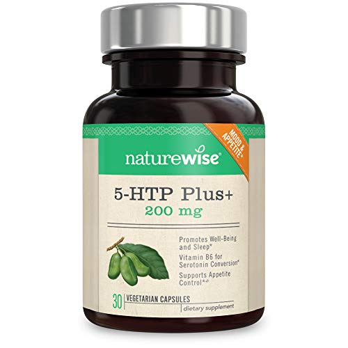 Book Cover NatureWise 5-HTP Max Potency 200mg | Mood Support, Natural Sleep Aid & Helps Curb Appetite | Delayed Release Capsules Easy on The Stomach | Enhanced w/ Vitamin B6 | Non-GMO [1 Month Supply - 30 Count]