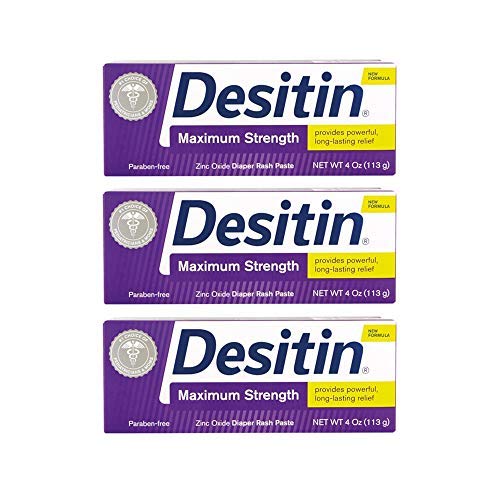 Book Cover Desitin Maximum Strength Diaper Rash Paste 4 oz tube (Pack of 3)