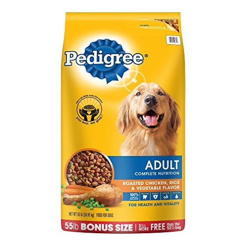 Book Cover Pedigree Adult Roasted Chicken, Rice & Vegetable Flavor Dry Dog Food 55 Pounds