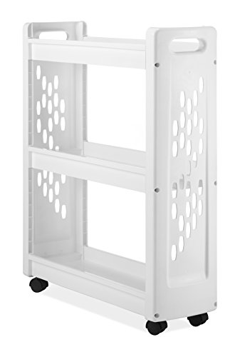 Book Cover Whitmor 3 Tier Rolling Laundry Cart - Space Saving Mobile Storage Solution