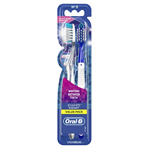 Book Cover Oral-B 3D White Radiant Whitening Toothbrush 40 Soft 2 Count