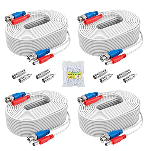 Book Cover ANNKE (4) 30M/ 100 Feet BNC Video Power Cable For CCTV Camera DVR Security System (4 Pack,White)