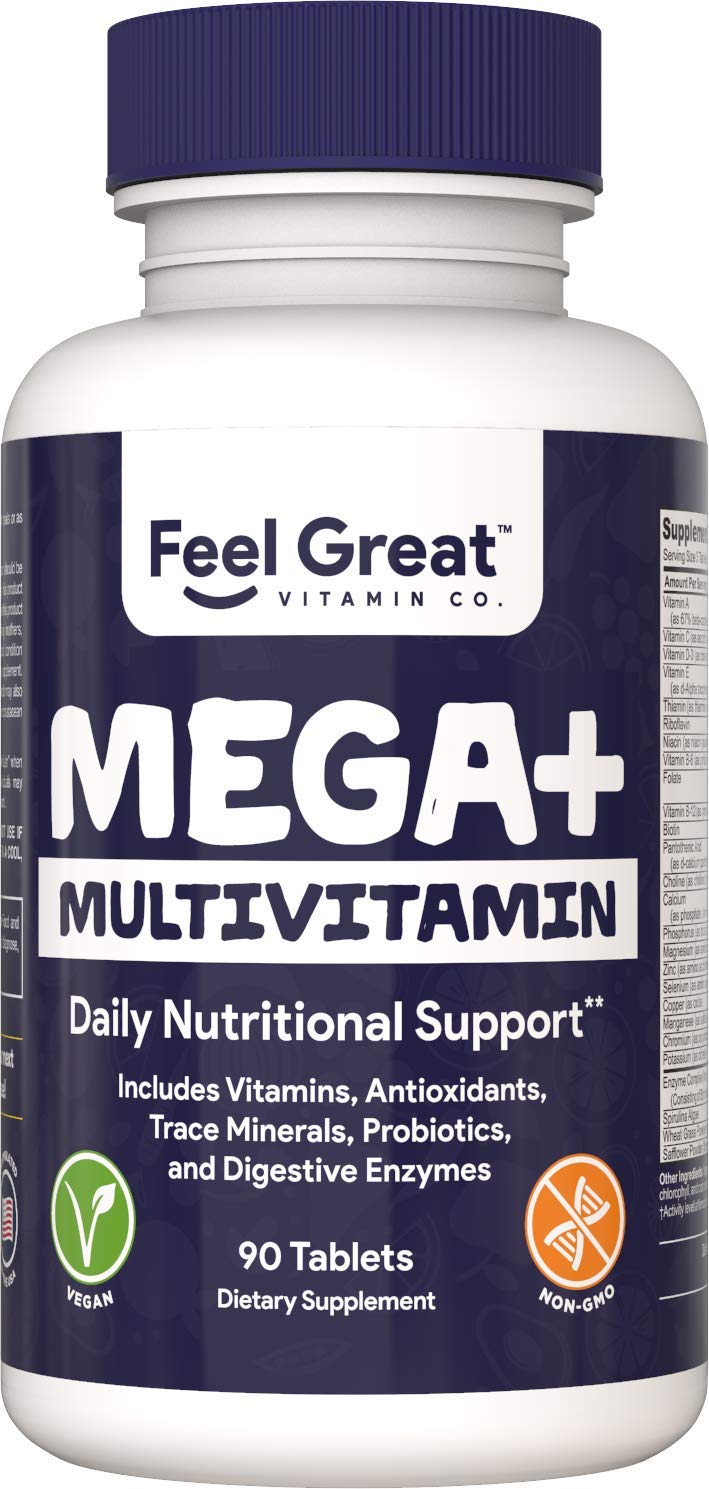 Book Cover Feel Great Vitamin Co. Superfood Mega Liquid Multivitamin | Natural Immune Support including Vitamins & 72 Trace Minerals, Vitamin D3, E, Glutathione, Resveratrol, Milk Thistle, Green Tea, Ginseng & More