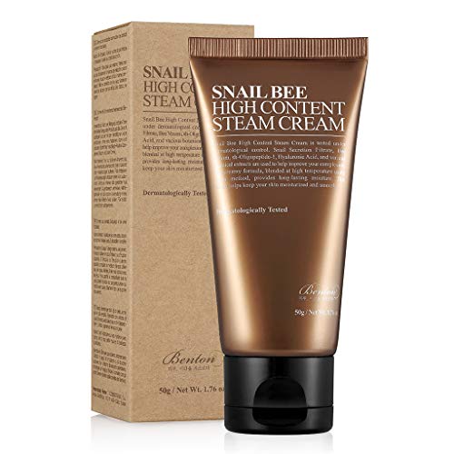 Book Cover BENTON Snail Bee High content Steam Cream 50g (1.76 oz.) - Contains Snail Secretion Filtrate, Bee Venom, Hyaluronic Acid, Intensive Moisturizing Cream & Anti-Wrinkle Effect