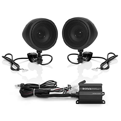 Book Cover BOSS Audio Systems MCBK420B Bluetooth Speaker System - Class D Compact Amplifier, 3 Inch Weatherproof Speakers, Volume Control, Great for Use with ATVs/Motorcycles, 12 Volt Vehicles