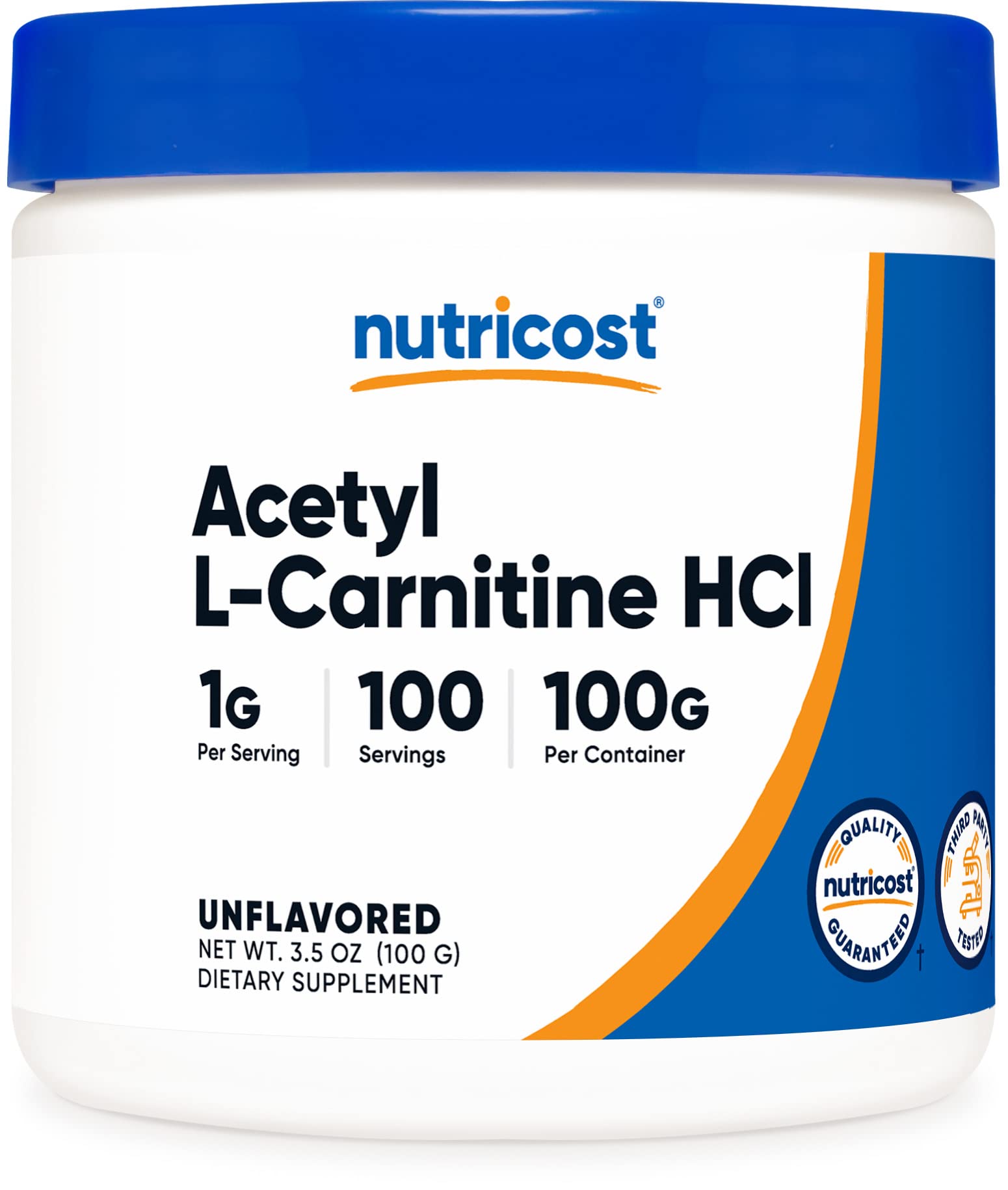 Book Cover Nutricost Acetyl L-Carnitine (ALCAR) 100 Grams - 1000mg Per Serving - Non-GMO, Gluten Free, Acetyl L-Carnitine Powder 3.52 Ounce (Pack of 1)