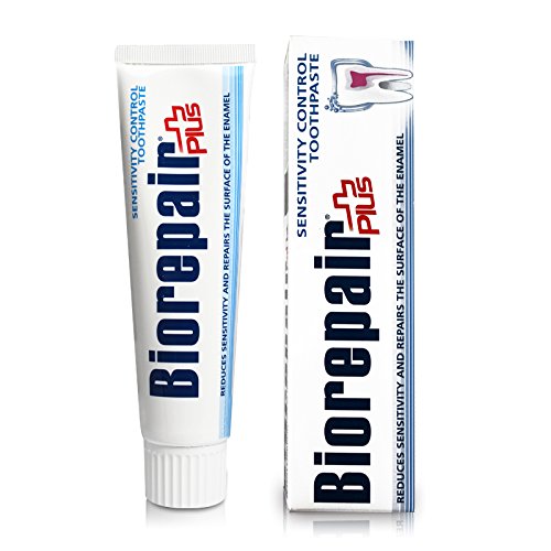 Book Cover 2pcs biorepair plus+ 46% microrepair sensitive plus toothpaste 100ml (pack of two) protect enamel & REPAIR from acid erosion and plaque files cracks / holes safe for whole family by coswell