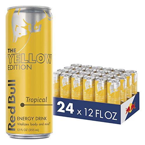 Book Cover Red Bull Energy Drink, Tropical, Yellow Edition, 12 Fl Oz (24 Count)