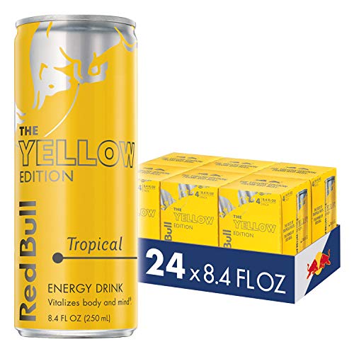 Book Cover Red Bull Energy Drink, Tropical, Yellow Edition, 8.4 Fl Oz (Pack of 24)