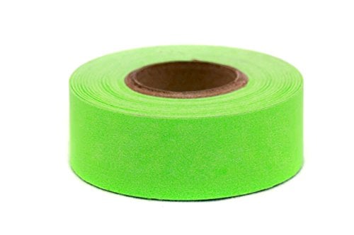 Book Cover ChromaLabel 1 Inch Clean Remove Color Code Tape, 500 Inch Roll, Fluorescent Green