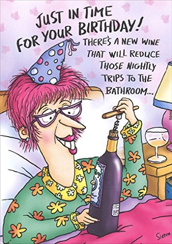 Book Cover Wine in Bed Funny Birthday Card