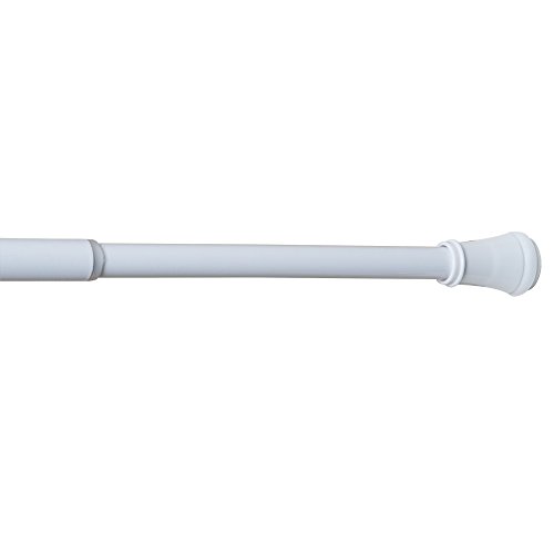 Book Cover Maytex Smart Rods Superior Hold Tension Window Rod, 48-84-Inch, White
