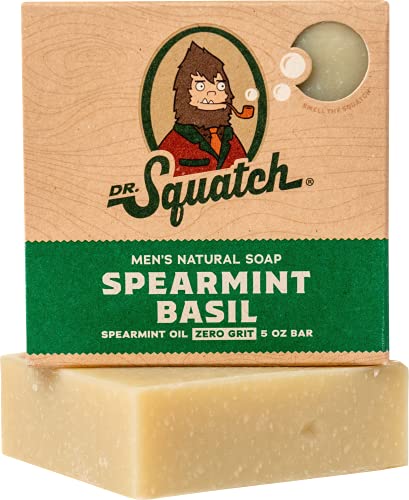 Book Cover Spearmint Basil Natural Soap for Men â€“ Minty Fresh Soap with Peppermint for a Naturally Clean Rinse â€“ Organic Bar Handmade in USA by Dr. Squatch