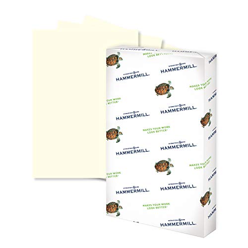 Book Cover Hammermill Colored Paper, 20 lb Cream Printer Paper, 8.5 x 14-1 Ream (500 Sheets) - Made in the USA, Pastel Paper, 168040R