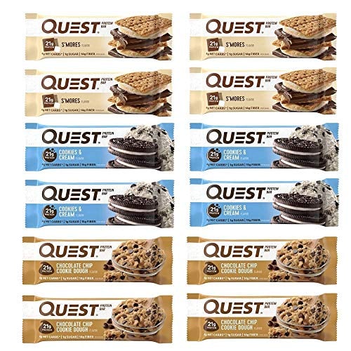 Book Cover Quest Nutrition Protein Bar Dessert Heaven Variety Pack. Low Carb Meal Replacement Bar with 20g Protein. High Fiber, Gluten-Free (12 COUNT)