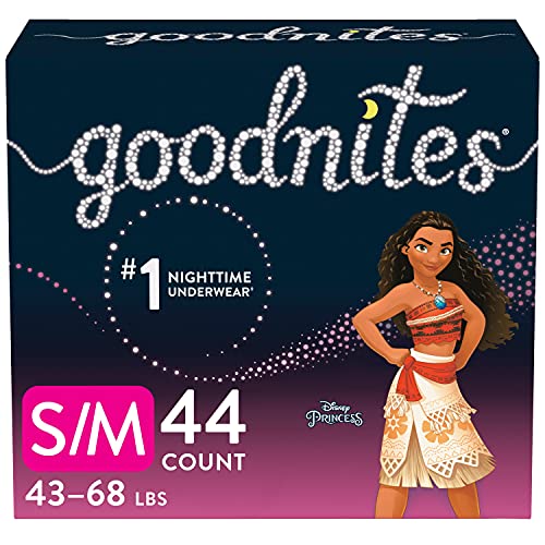 Book Cover Goodnites Nighttime Bedwetting Underwear, Girls' S/M (43-68 lb.), 44 Ct