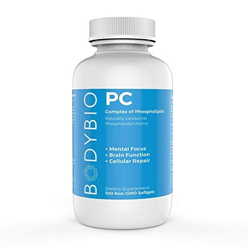 Book Cover BodyBio - PC Phosphatidylcholine, Liposomal Phospholipid Complex for Cell Health - Enhance Brain Function, Focus, Memory & Clarity - Microbiome Support - Science & Research Backed - 100 Softgels