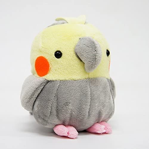 Book Cover Soft and Downy Medium Bird Stuffed Toy Doll (Cockatiel Grey/M size）