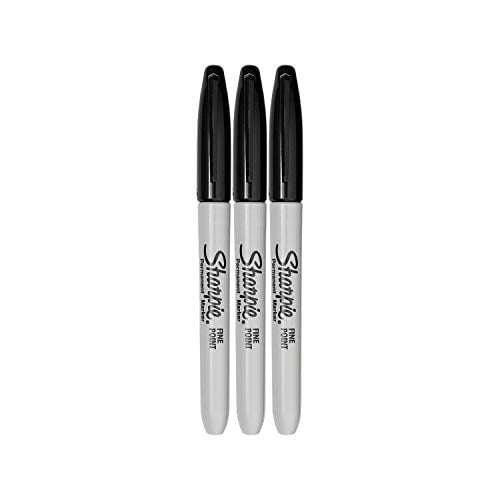 Book Cover Sharpie Permanent Marker, Fine Point, Black, Pack of 3