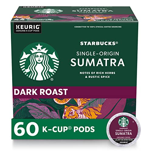 Book Cover Starbucks Sumatra Dark Roast Single Cup Coffee for Keurig Brewers, 6 Boxes of 10 (60 Total K-Cup pods)