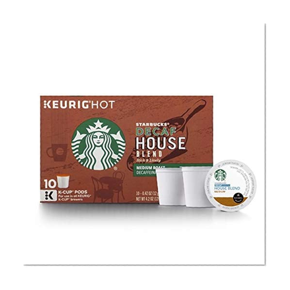 Book Cover Starbucks House Blend Keurig Pods, Decaf, Medium Roast Coffee - (60 Single Serve K-Cups), (Pack of 6)