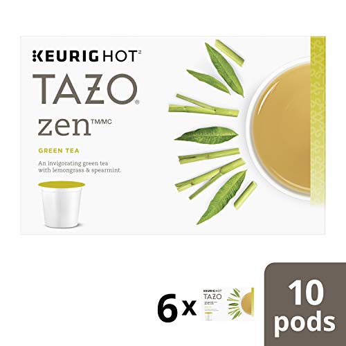 Book Cover Tazo K Cup Green Tea K-Cups Zen Tea 10 count, pack of 6