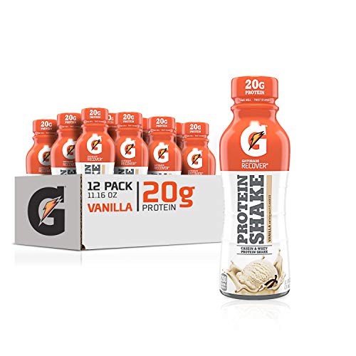 Book Cover Gatorade Recover Protein Shake, Vanilla, 20g Protein, 11.6 fl oz Plastic Bottle, Pack of 12