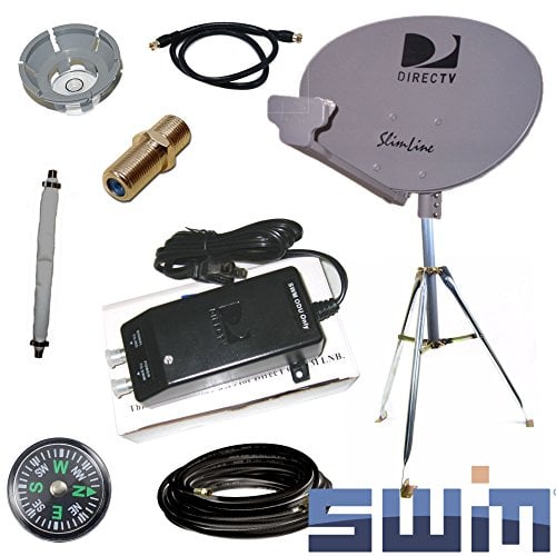 Book Cover DirecTV SWM SL3S Portable Satellite RV Dish Kit Camping Tailgating with Tripod SWiM and level
