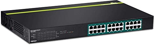 Book Cover TRENDnet 24-Port Gigabit PoE+ Switch, TPE-TG240G, 24 x Gigabit PoE+ Ports, 370W Power Budget, 48 Gbps Switch Capacity, Rack Mount Kit Included, Ethernet Network Switch, Metal, Lifetime Protection, Black
