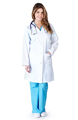 Book Cover Natural Uniforms Womens 41 Inch Lab Coat (Small, White)