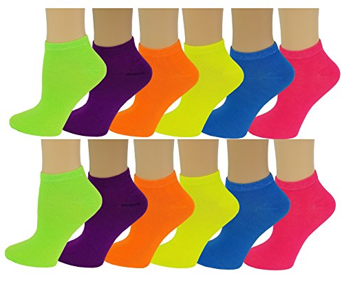 Book Cover Differenttouch 12 Pairs Pack Women Low Cut Colorful Fancy Design Ankle Socks