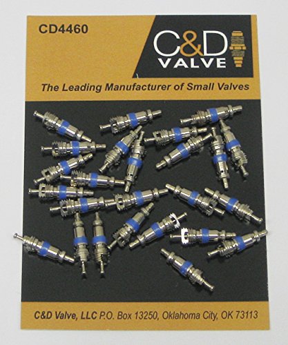 Book Cover Pack of (25) CD4460 Schrader Valve Cores with Teflon Seal (blue)