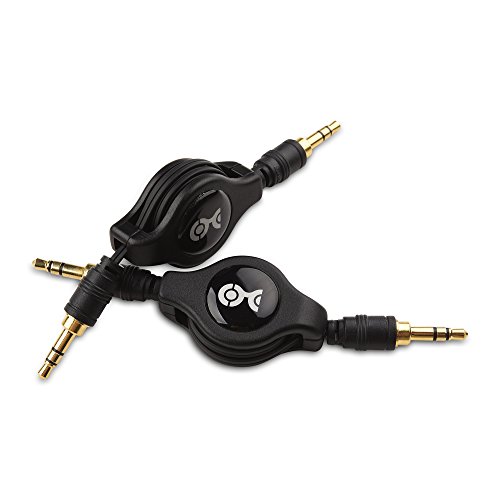 Book Cover Cable Matters 2-Pack Gold-Plated Retractable 3.5mm Stereo Audio Cable - 2.5 Feet