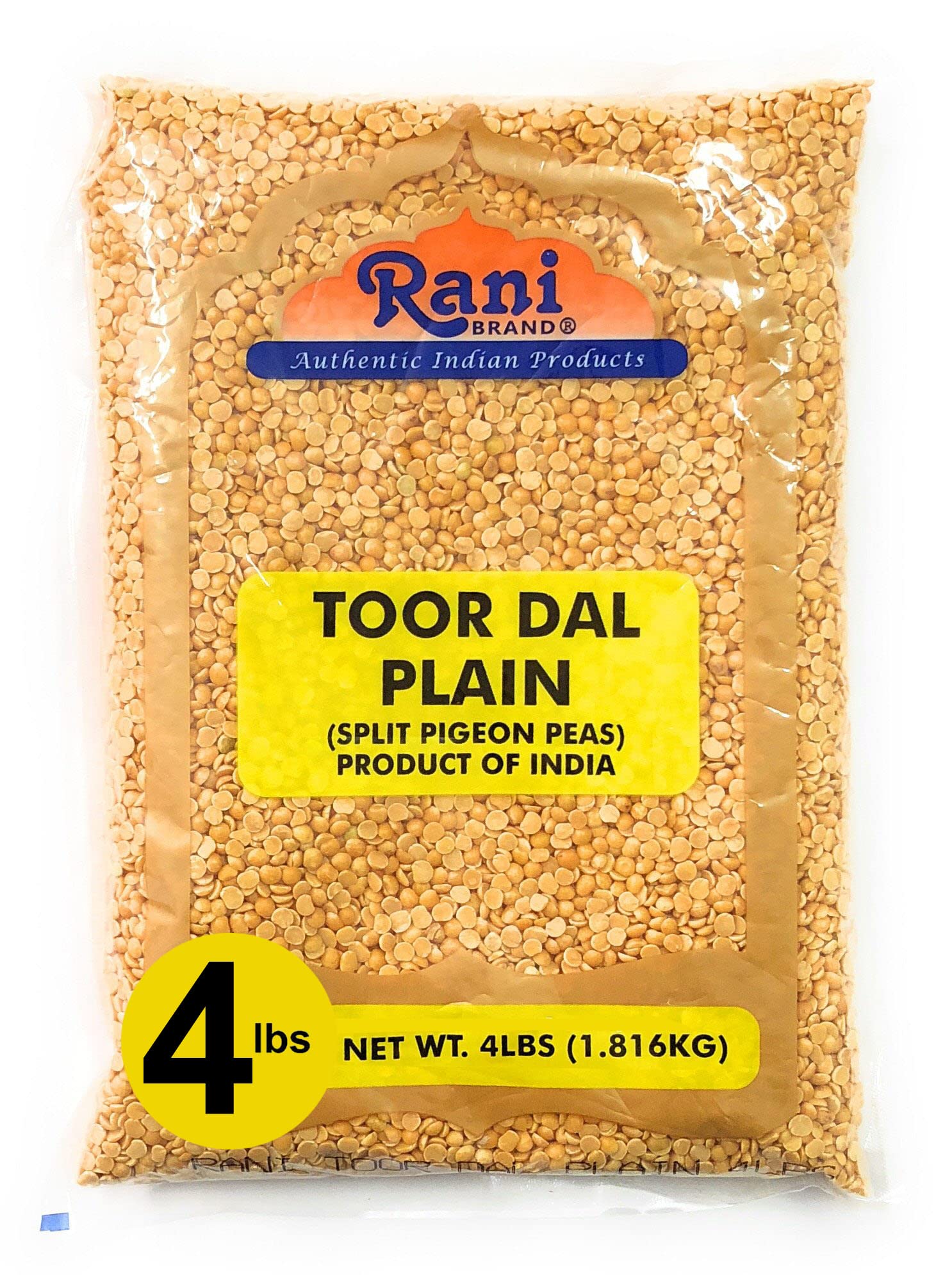 Book Cover Rani Toor Dal (Split Pigeon Peas) 64oz (4lbs) 1.81kg Bulk ~ All Natural | Gluten Friendly | NON-GMO | Vegan | Indian Origin Plain 4 Pound (Pack of 1)