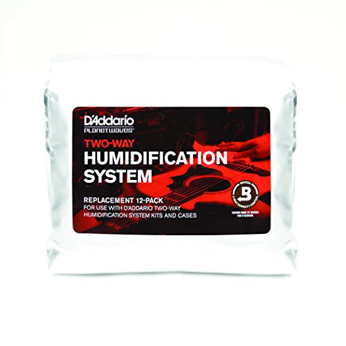 Book Cover D'Addario Two-Way Humidification System Replacement Packets (12pk) - Automatically Adjusts to Maintain Ideal Humidity Level Within Guitar Case - Protects Instrument from Humidity Damage, Mess Free